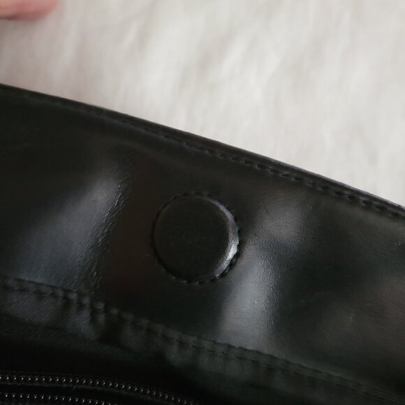 Laura Scott Genuine Leather Purse hobo handbag double handle black lotsa pockets - Picture 11 of 13